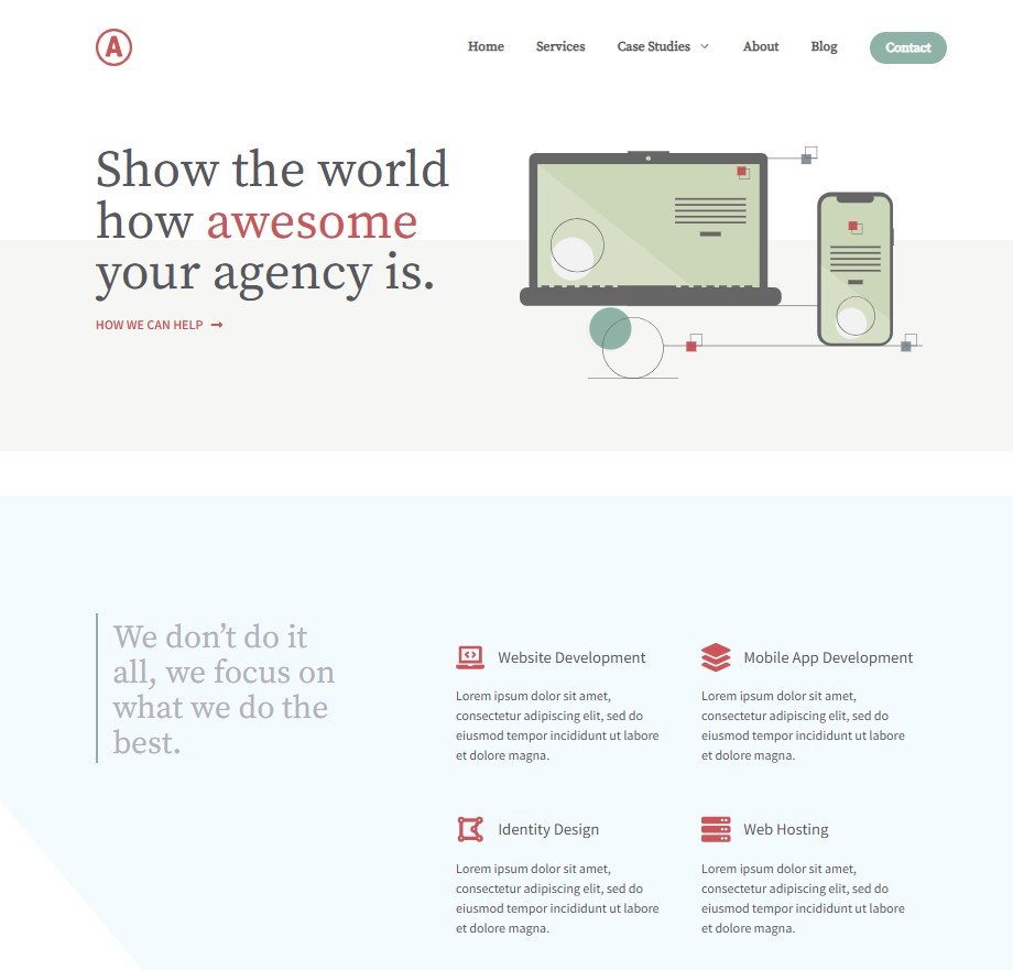 agency generatepress template website design screenshot