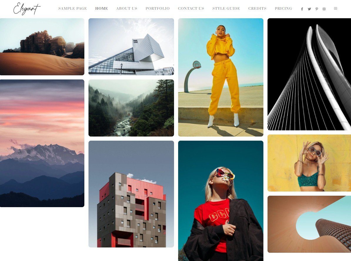 elegant photo blog website design screenshot