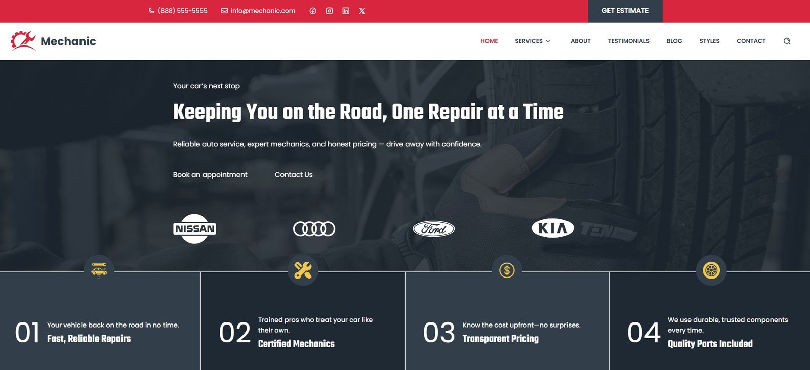 mechanic template screenshot