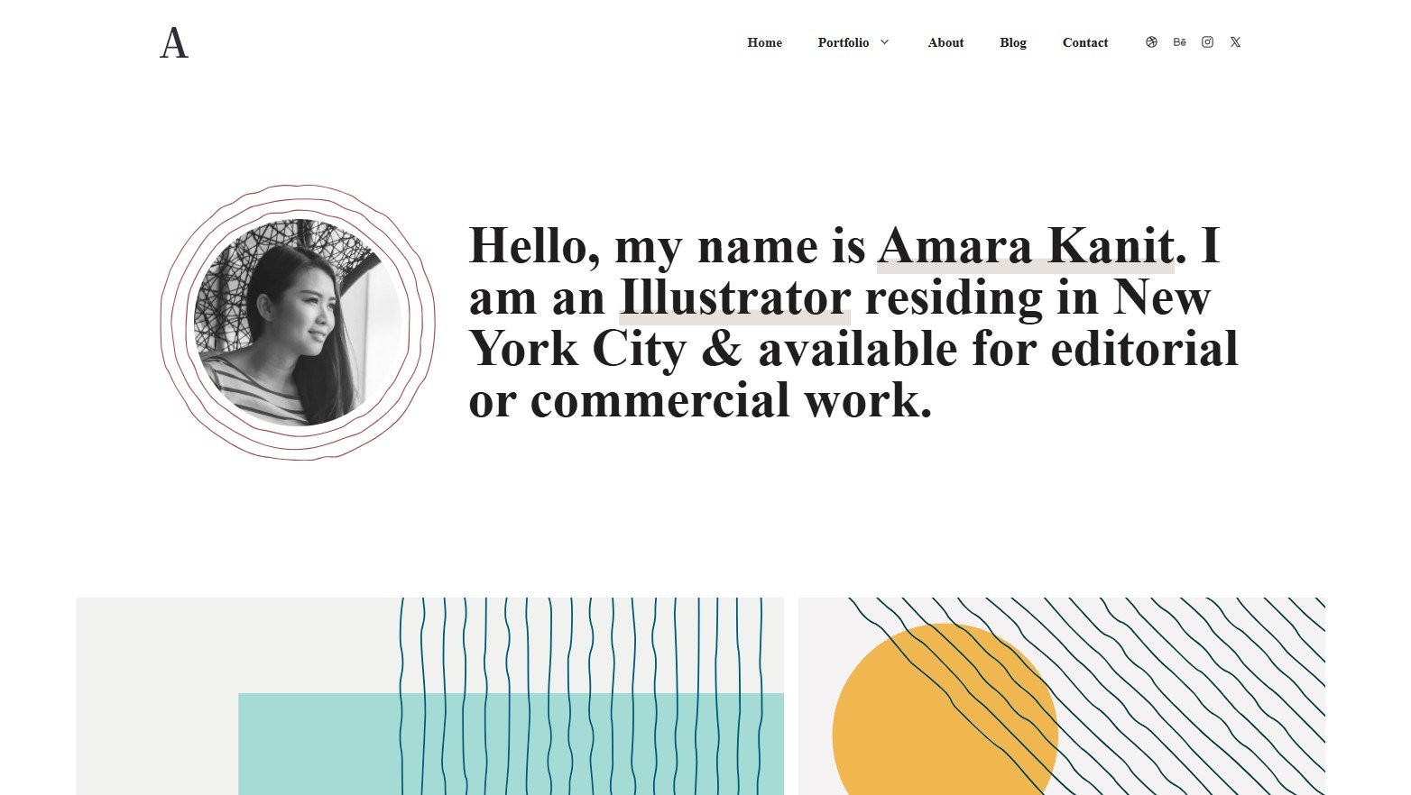 Artist website design portfolio screenshot