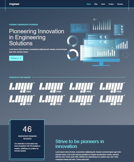 engineer tech website design screenshot