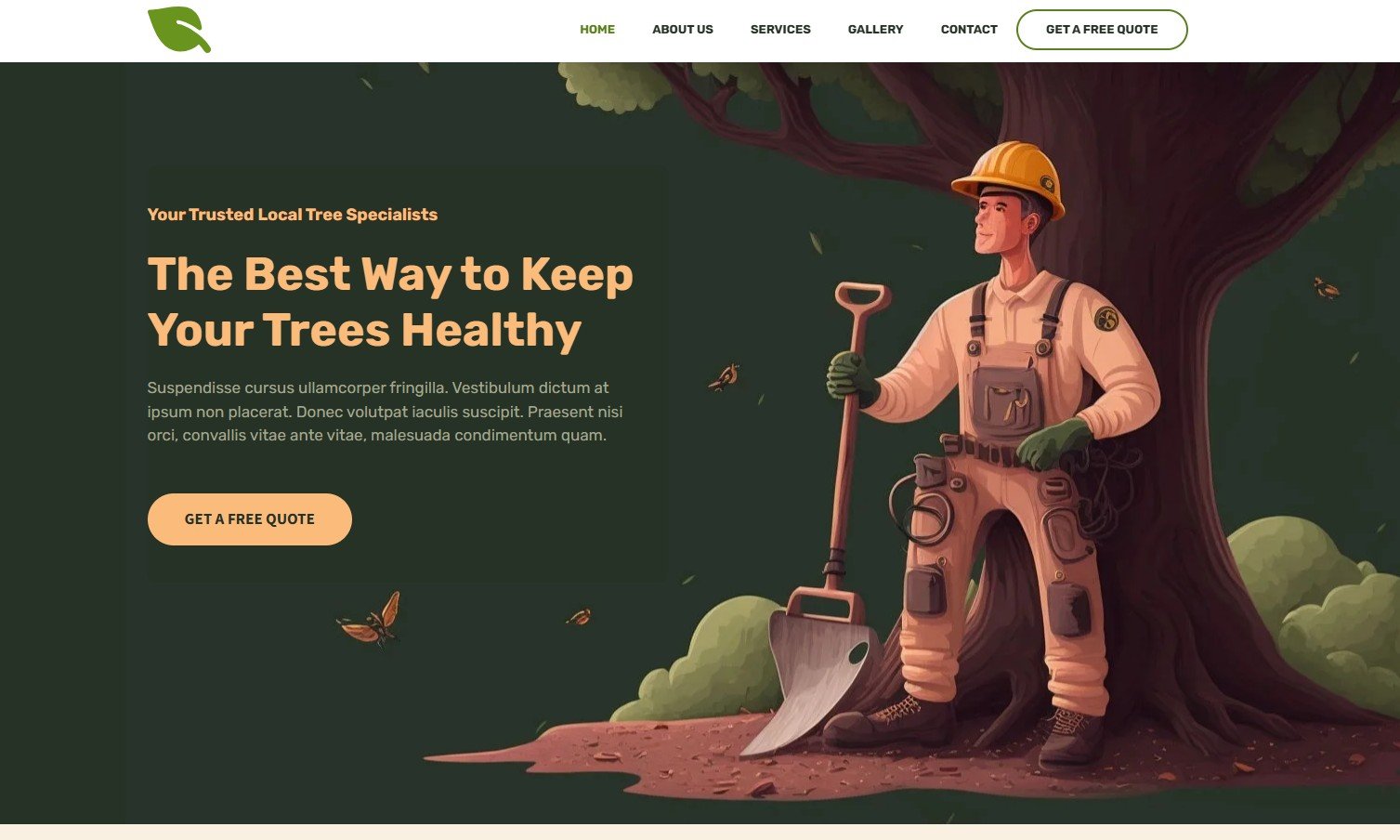 garden website design horticulture gardening landscaping screenshot
