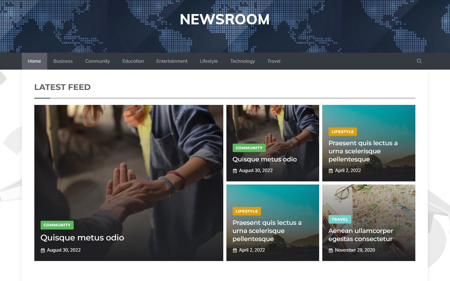 newsroom generatepress template website design media screenshot