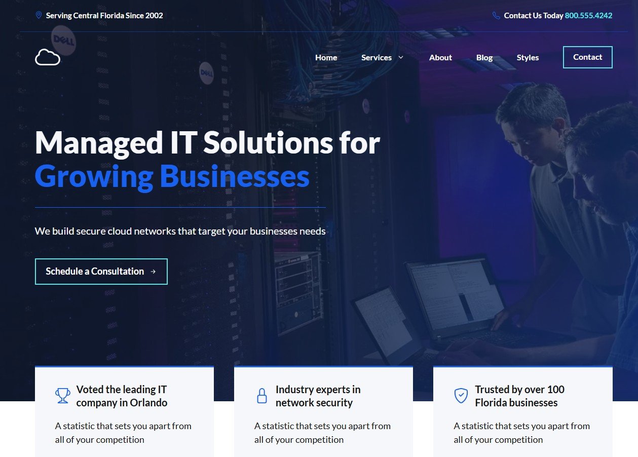 cloud website design cloud networks screenshot