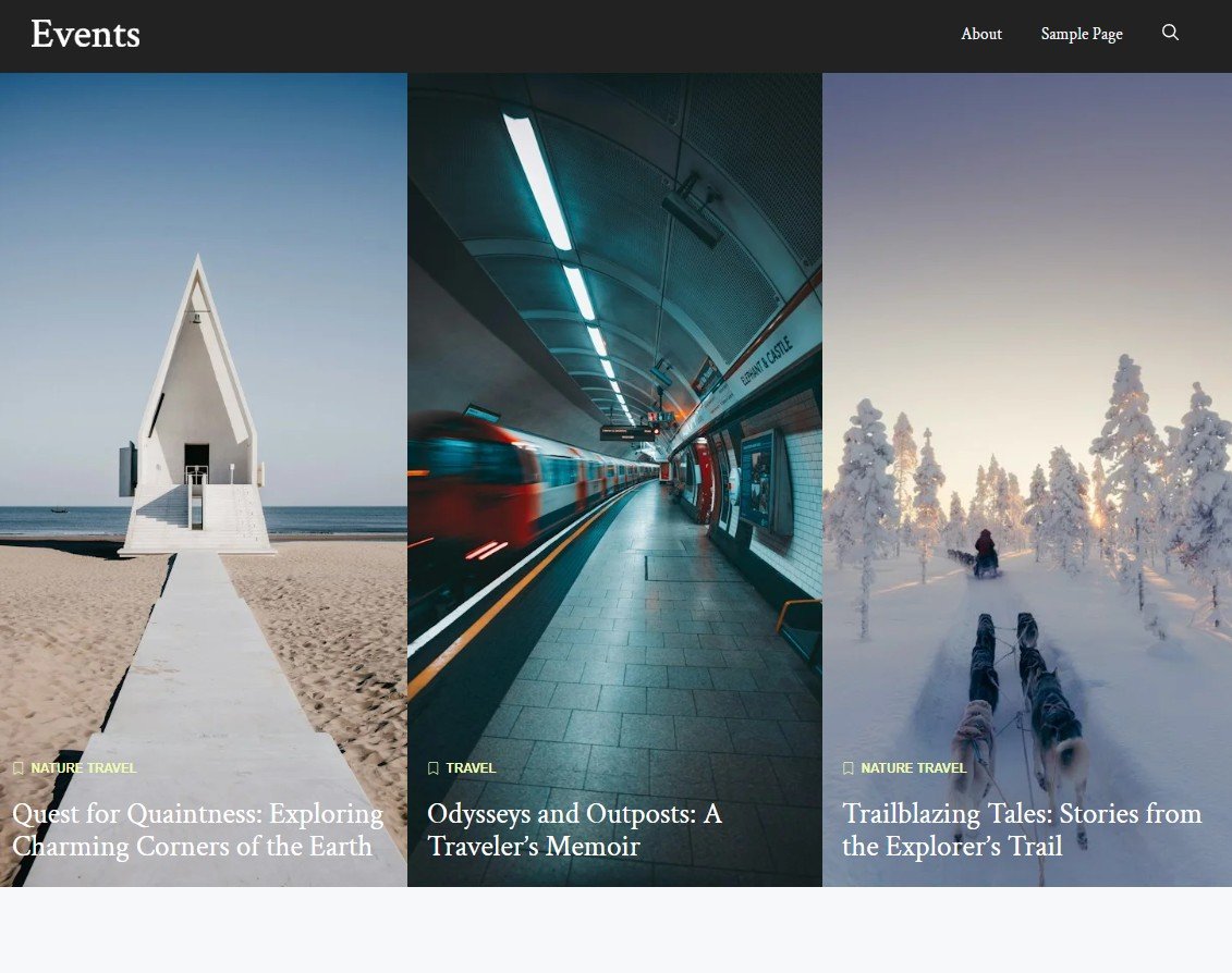 events tourism website design generatepress screenshot