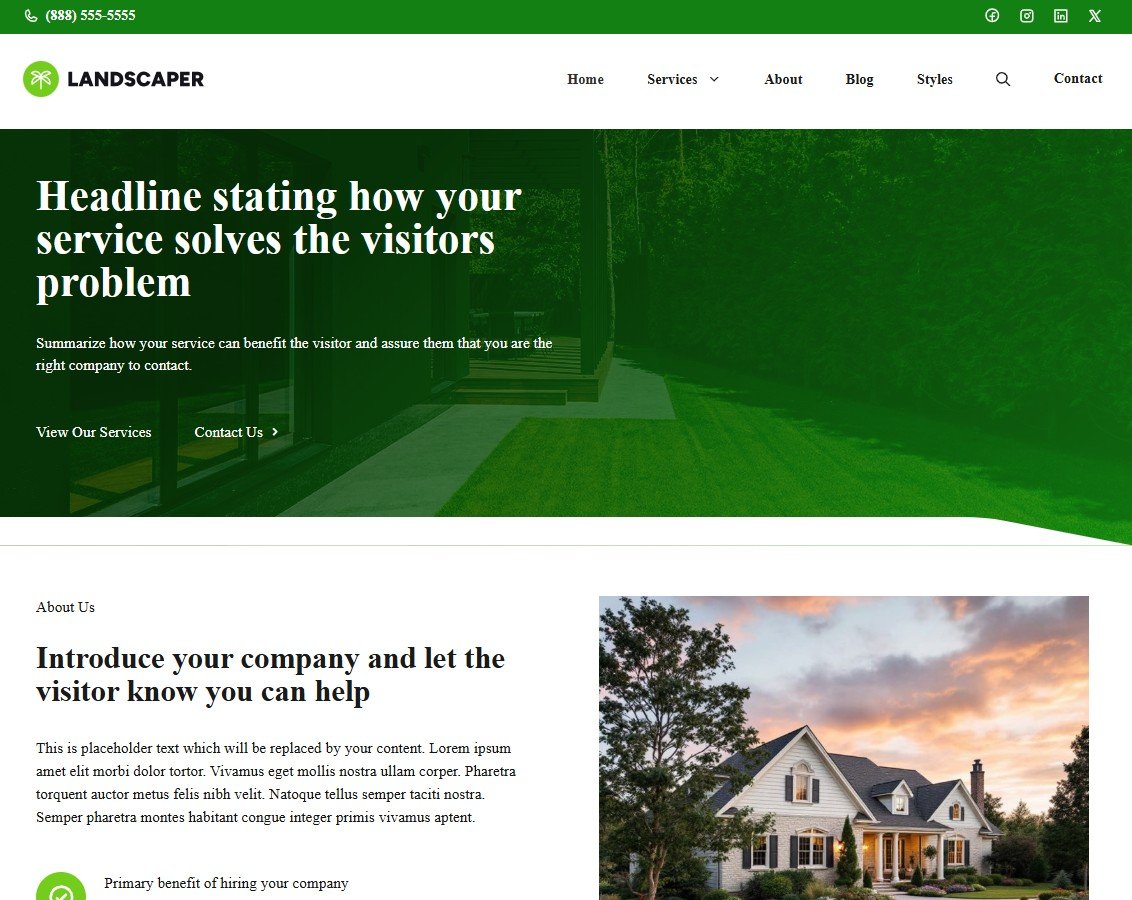landscaper gardening service website design generatepress screenshot
