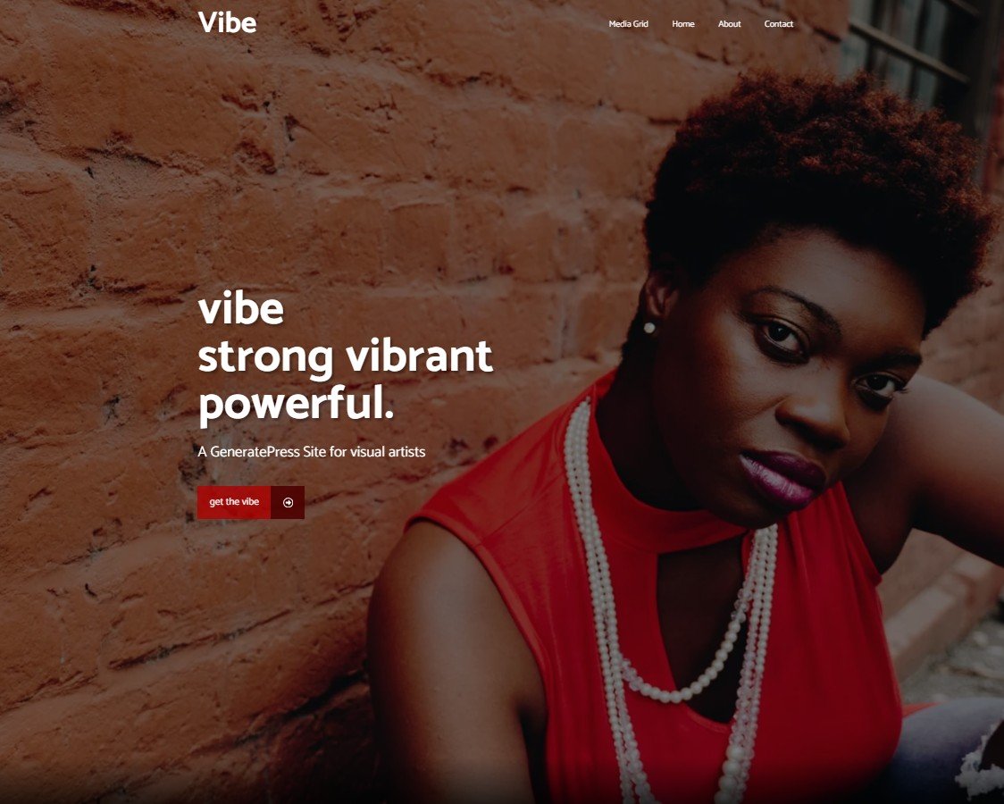 vibe media website design generatepress screenshot
