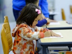 Girl writing