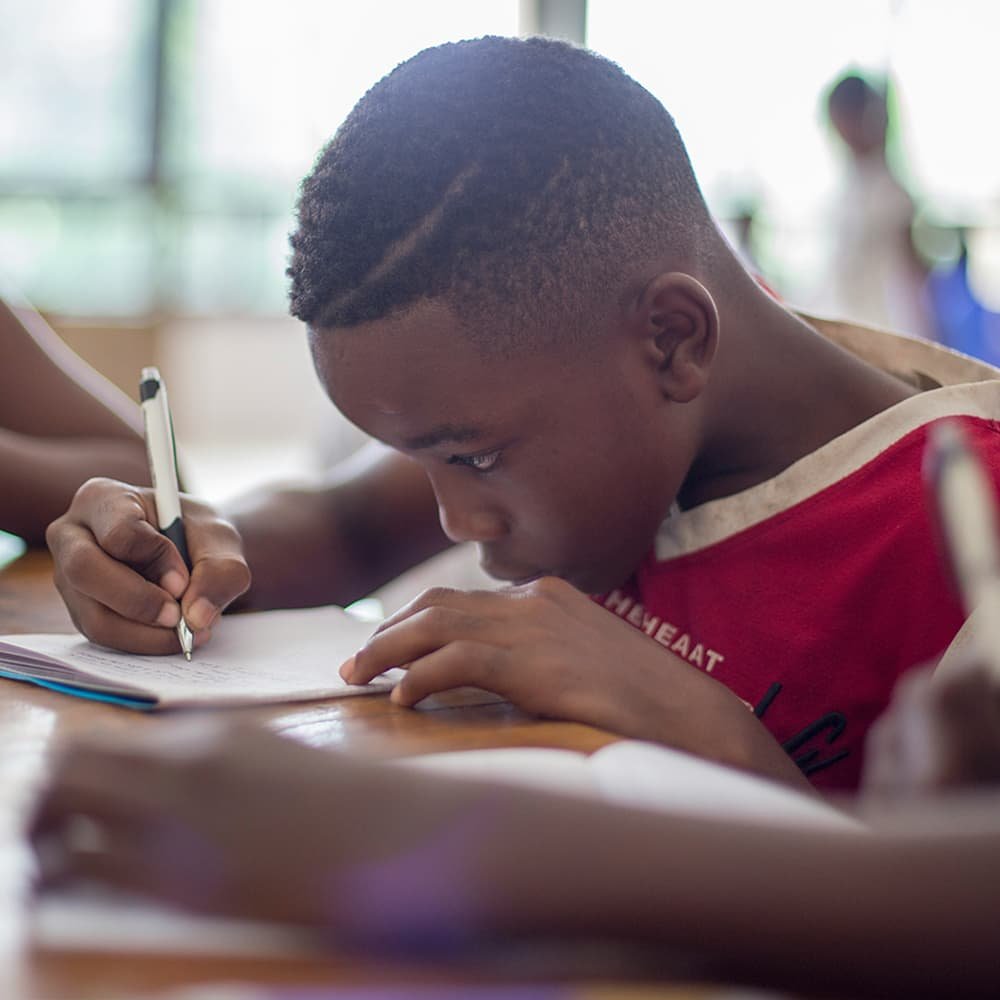 Boy writing